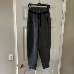 Lululemon Pant Cotton Fleece Women's 4 Heathered Black No Flaws Relax Fit